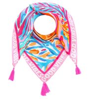 ZWILLINGSHERZ Vierecks-Tuch mit Blumen oder Korallen und Good Vibes Only Print Mode-Tuch 3016Q Pink/Türkis, Blau/Pink oder Pink/Bunt