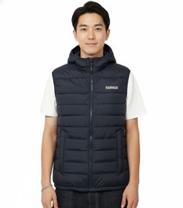 NAPAPIJRI A-Gesar V Herren Stepp-Weste wattierte Puffer-Weste mit seitlichen Eingriffstaschen NP0A88U41761 Navy-Blau