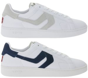 Baskets décontractées LEVI'S Swift pour femmes et hommes, aspect cuir, à lacets 235658-846 Blanc/Marine ou Blanc/Gris