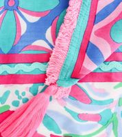 ZWILLINGSHERZ Vierecks-Tuch mit Animal-Print, Blumen und Ornamenten Mode-Tuch 3016Q-0609 Pink/Blau/Grün oder Blau/Pink/Bunt