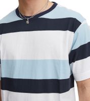 11 PROJECT Frankie Herren Baumwoll-Shirt T-Shirt Colour-Blocking Sommer-Shirt 21301046 194010 Blau/Weiß