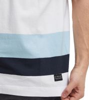11 PROJECT Frankie Herren Baumwoll-Shirt T-Shirt Colour-Blocking Sommer-Shirt 21301046 194010 Blau/Weiß