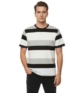 T-shirt homme Frankie en coton, coloris noir/blanc/gris, référence 21301046ME 194008