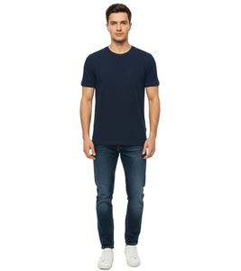 T-shirt homme en coton Otto de 11 PROJECT, chemise d'été simple avec poche poitrine, bleu (20716238 ME 194024)
