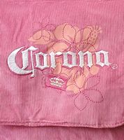 Corona Bier Vintage Tasche Damen Schultertasche Logo Stickerei Fanartikel Canvas Shopper Bowling Bag in Rosa oder Beige/Braun