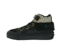 BRITISH KNIGHTS Roco Baby Mid-Top Sneaker mit Geparden-Muster Kleinkinder Schnür-Schuhe mit hoch- oder umklappbaren Schaft Mädchen B48-3709I-01 Schwarz