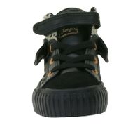 BRITISH KNIGHTS Roco Baby Mid-Top Sneaker mit Geparden-Muster Kleinkinder Schnür-Schuhe mit hoch- oder umklappbaren Schaft Mädchen B48-3709I-01 Schwarz