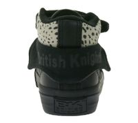 BRITISH KNIGHTS Roco Baby Mid-Top Sneaker mit Geparden-Muster Kleinkinder Schnür-Schuhe mit hoch- oder umklappbaren Schaft Mädchen B48-3709I-01 Schwarz