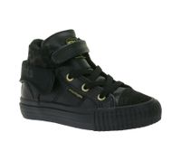 BRITISH KNIGHTS Roco Baby Mid-Top Sneaker mit Leoparden-Muster Kleinkinder Schnür-Schuhe mit hoch- oder umklappbaren Schaft Mädchen B48-3709I-02 Schwarz