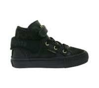 BRITISH KNIGHTS Roco Baby Mid-Top Sneaker mit Leoparden-Muster Kleinkinder Schnür-Schuhe mit hoch- oder umklappbaren Schaft Mädchen B48-3709I-02 Schwarz