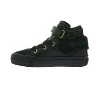 BRITISH KNIGHTS Roco Baby Mid-Top Sneaker mit Leoparden-Muster Kleinkinder Schnür-Schuhe mit hoch- oder umklappbaren Schaft Mädchen B48-3709I-02 Schwarz