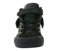 BRITISH KNIGHTS Roco Baby Mid-Top Sneaker mit Leoparden-Muster Kleinkinder Schnür-Schuhe mit hoch- oder umklappbaren Schaft Mädchen B48-3709I-02 Schwarz