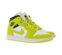 NIKE Air Jordan 1 Mid Damen Sneaker Echtleder Turnschuhe Mid-Top Sneaker BQ6472 in Weiß/Gelb, Weiß/Grün oder Beige/Weiß