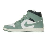 NIKE Air Jordan 1 Mid Damen Sneaker Echtleder Turnschuhe Mid-Top Sneaker BQ6472 in Weiß/Gelb, Weiß/Grün oder Beige/Weiß