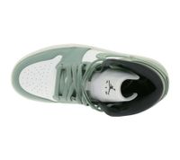 NIKE Air Jordan 1 Mid Damen Sneaker Echtleder Turnschuhe Mid-Top Sneaker BQ6472 in Weiß/Gelb, Weiß/Grün oder Beige/Weiß