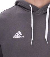 adidas Entrada 22 Hoody Herren Kapuzen-Pullover nachhaltiger Herren Baumwoll-Sweater mit Kängurutasche Hoodie Schwarz oder Grau