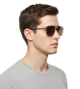 Lunettes de soleil Champion pour homme, style aviateur, lunettes décontractées, lunettes de vacances, catégorie de filtre 4, CU515204, marron/bleu