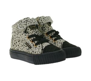 BRITISH KNIGHTS Dee Kleinkinder Mid-Top Sneaker mit Muster Baby Schnür-Schuhe mit verstärktem Zehenbereich B48-3728I-01 Beige/Schwarz
