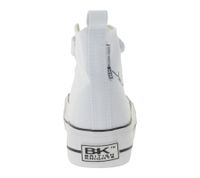 BRITISH KNIGHTS Kaya Mid Kinder Mid-Top Canvas-Sneaker mit dekorativer Herz-Stickerei & Love-Print Schnür-Schuhe Teenager Mädchen B49-3710C-02 Weiß