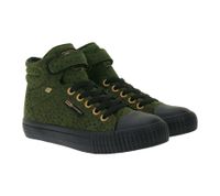 BRITISH KNIGHTS Dee Kinder Mid-Top Sneaker mit Punkten Mädchen Schnür-Schuhe Jungen mit verstärktem Zehenbereich Schwarz/Olivgrün oder Beige/Schwarz