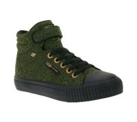 BRITISH KNIGHTS Dee Kinder Mid-Top Sneaker mit Punkten Mädchen Schnür-Schuhe Jungen mit verstärktem Zehenbereich Schwarz/Olivgrün oder Beige/Schwarz