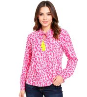 Blusa de verano para mujer ZWILLINGSHERZ "Leopardo Colorido" con estampado de leopardo 33224 Azul/Rosa o Rosa/Amarillo/Blanco
