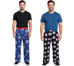 Pantalon de pyjama homme RE:COVERED X NFL Shield and Stars avec logo NFL, en coton, bleu ou noir