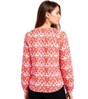 ZWILLINGSHERZ Joyful - Camicia estiva con decorazioni da donna, modello tunica, 33236, arancione/rosa/bianco o blu/rosa/bianco/verde