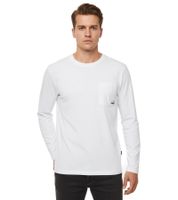 11 PROJECT Emilio Herren Longsleeve Basic-Shirt mit Rundhals-Ausschnitt Baumwoll-Shirt 21300996ME Blau, Weiß oder Schwarz