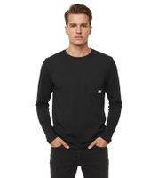 11 PROJECT Emilio Herren Longsleeve Basic-Shirt mit Rundhals-Ausschnitt Baumwoll-Shirt 21300996ME Blau, Weiß oder Schwarz