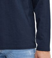 11 PROJECT Emilio Herren Longsleeve Basic-Shirt mit Rundhals-Ausschnitt Baumwoll-Shirt 21300996ME Blau, Weiß oder Schwarz