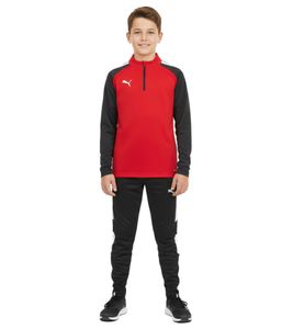 Sweat-shirt enfant PUMA Teamliga à fermeture éclair 1/4, T-shirt d'entraînement éco-responsable avec technologie dryCELL, Rouge 657237 01