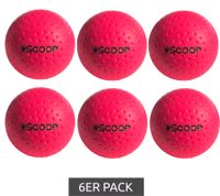 Paquete de 6 pelotas de hockey callejero SCOOP X-Treme con diseño de hoyuelos - Material deportivo - Blanco, verde, rosa, amarillo o naranja