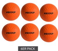 Paquete de 6 pelotas de hockey callejero SCOOP X-Treme con diseño de hoyuelos - Material deportivo - Blanco, verde, rosa, amarillo o naranja