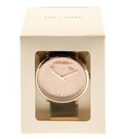 Orologio analogico al quarzo da donna lilyandstone con cinturino in pelle, cassa rotonda o quadrata, nero/oro rosa o nero/oro