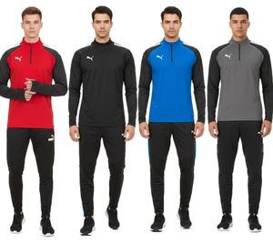 Sudadera PUMA Teamliga con cremallera de 1/4 para hombre, camiseta de entrenamiento sostenible con dryCELL, 657236, roja, azul, negra o gris