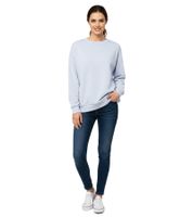 ZWILLINGSHERZ Pullover Damen Sweat-Pullover schlichter Winter-Pulli mit Rundhals 46092 Grau, Beige oder Hellblau