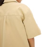 Versatile Women's Oversized Baggy Summer Shaket Cotton Shirt Jacket 971295 Beige