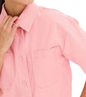 vielseitige Damen Hemd-Jacke Oversized Baggy Summer Shaket Baumwoll-Jacke 967153 Rosa