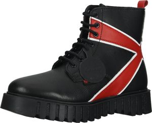 Comodi stivaletti Kickers, scarpe con lacci da donna 910624-50 83 Nero