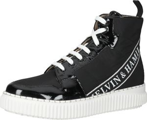 Modische Melvin & Hamilton Sneaker Schnürschuhe für Damen Nuri 14 119587 Baby Soft Patent Schwarz