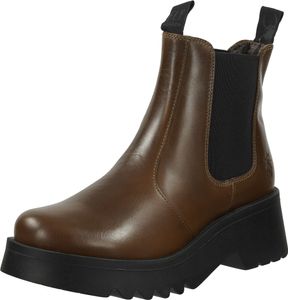 Trendy FLY London ankle boots, slip-on shoes for women P144789 005 Brown