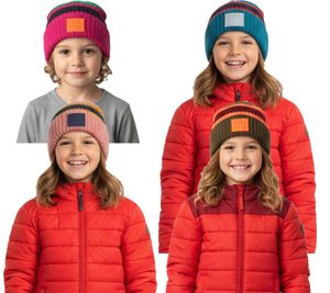 Berretti Ziener Indri per bambini con righe e risvolti - Blu, Rosa, Marrone o Blu