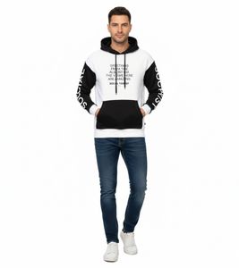 Sweat à capuche Hollister X Social Tourist pour homme, en coton, coupe oversize, réf. 365-352-0001-101, blanc/noir