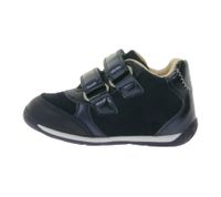 Baskets GEOX B pour tout-petits, mi-montantes, à semelle respirante, fermeture Velcro et cuir véritable (partiellement), modèles Rishon, Each ou Biglia, bleu foncé.