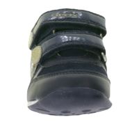 Baskets GEOX B pour tout-petits, mi-montantes, à semelle respirante, fermeture Velcro et cuir véritable (partiellement), modèles Rishon, Each ou Biglia, bleu foncé.