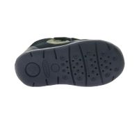 Baskets GEOX B pour tout-petits, mi-montantes, à semelle respirante, fermeture Velcro et cuir véritable (partiellement), modèles Rishon, Each ou Biglia, bleu foncé.