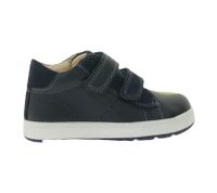 Baskets GEOX B pour tout-petits, mi-montantes, à semelle respirante, fermeture Velcro et cuir véritable (partiellement), modèles Rishon, Each ou Biglia, bleu foncé.