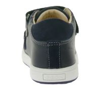 Baskets GEOX B pour tout-petits, mi-montantes, à semelle respirante, fermeture Velcro et cuir véritable (partiellement), modèles Rishon, Each ou Biglia, bleu foncé.