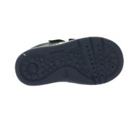 Baskets GEOX B pour tout-petits, mi-montantes, à semelle respirante, fermeture Velcro et cuir véritable (partiellement), modèles Rishon, Each ou Biglia, bleu foncé.